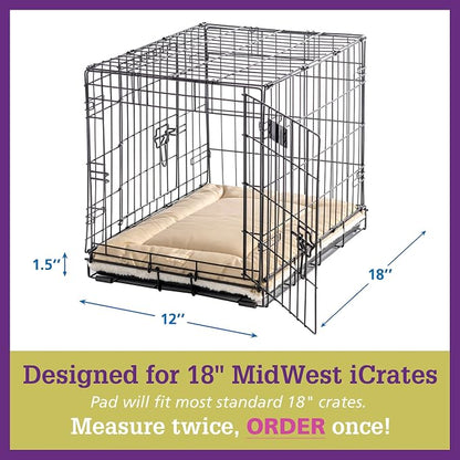 Pet Dreams Dog Crate Pad - Washable Kennel Mat, Crate Pads for Dog Cages, Non-Toxic, Flat Indoor Cat Bed, Fits iCrate 18, 24, 30, 36, 42, 48 Inches (Blue, X Small, 18")