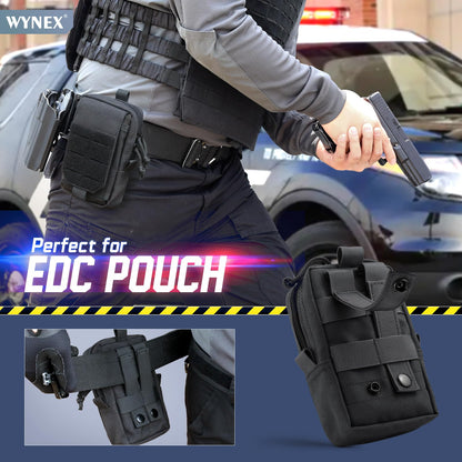 WYNEX Tactical EDC Pouch, Molle Utility Pouches Gadget Organizer Phone Holder Waist Pack Smartphone Pouch Tool Holster Pocket Black