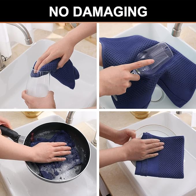 Homaxy 100% Cotton Dish Cloths, 8 Pack