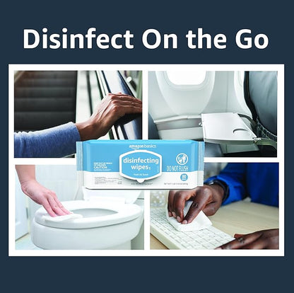 Amazon Basics Disinfecting Wipes, Lemon & Fresh Air Scent,