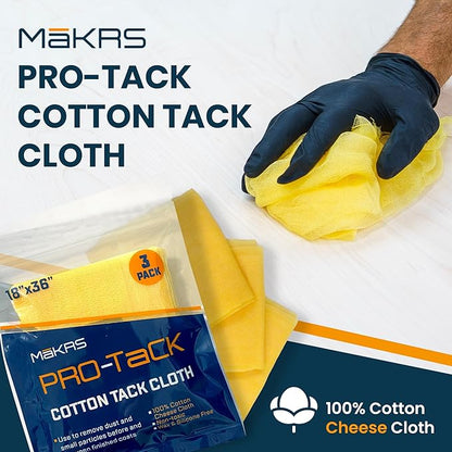 MāKRS 18" x 36" Pro-Tack Tack Cloth, Remove and Trap Dust Particles, 100% Cotton