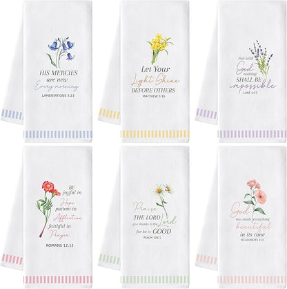 GROBRO7 Bible Floral Hand Towel