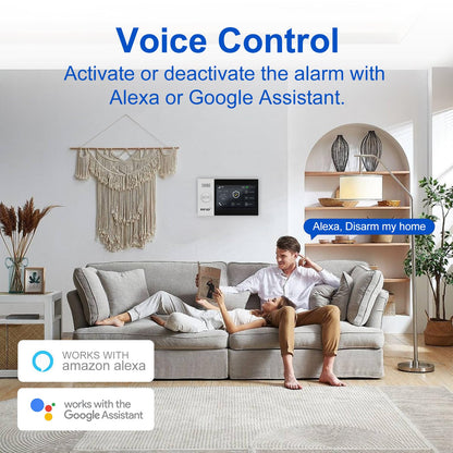 WiFi Wireless Alarm System for Home Security - 24/7 Protection Smart Home Devices 4.3" Touch Screen, GSM/4G+WiFi, App Instant Alerts, No Monthly Fee, Alexa Compatible for Villa, Kids Safety (24 pcs)