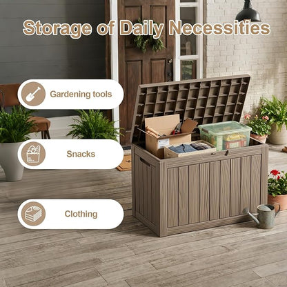 50 Gallon Package Delivery Boxes for Outside, Package Delivery Box with Lockable Secure, Waterproof for Garden, Backyard, Patio & Lawn, Grey