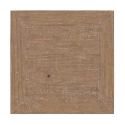 Monterey Farmhouse Rustic End Table, Solid Pine Wood Coastal Side Table with Drawer and Shelf. Driftwood.