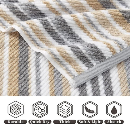 VOOVA & MOVAS Cotton Washcloths Set of 6, Soft Wash Cloths Set