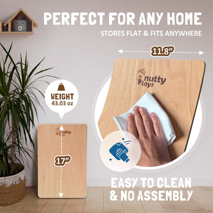 NUTTY TOYS Montessori Wooden Wobble Board for Kids & Adults - 100% Natural Wood Balance Board, Toddler Balancing Toy, Unique Boy & Girl Open Ended Toy, Best Christmas Stocking Stuffer Gifts Idea 2026