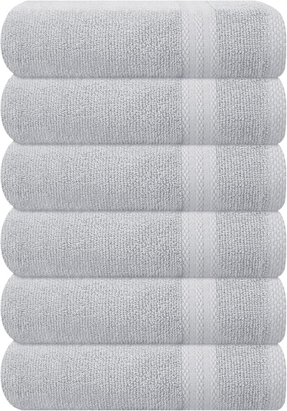 GLAMBURG Ultra Soft 6-Piece Hand Towel Set 16x28-100% Ringspun Cotton