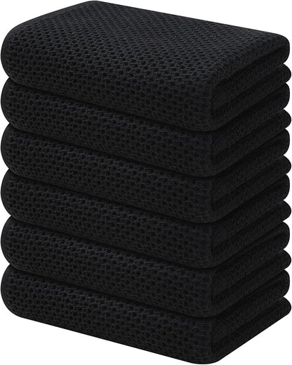 Kitinjoy 100% Cotton Waffle Weave Kitchen Hand Towels