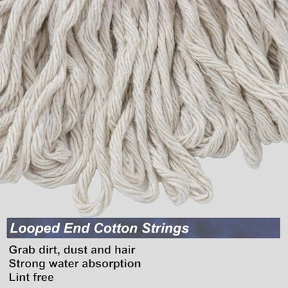 Cotton String Screw on Mop Replacement Head Compatible