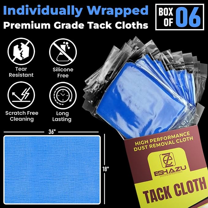Eshazu Premium Tack Cloth Pack of 06 – Professional Grade Dust and Particle