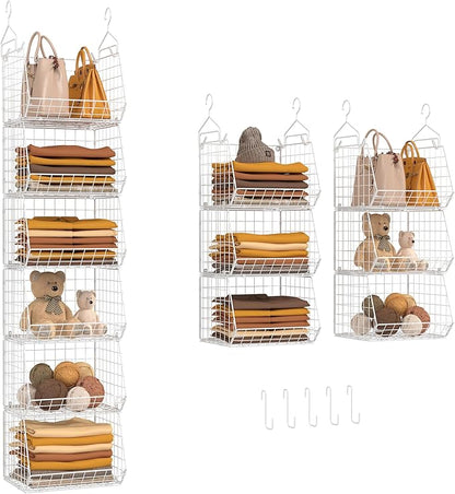 X-cosrack 6 Tier Closet Hanging Organizer, Clothes Hanging Shelves