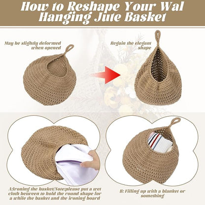 3 Pcs Larger Boho Wall Hanging Fruit Baskets
