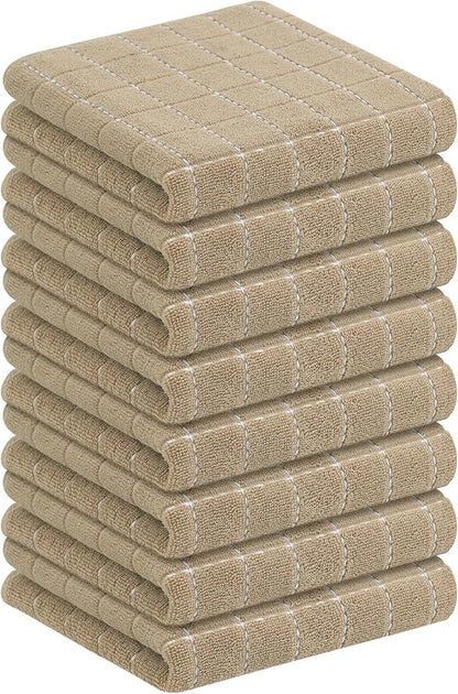 Homaxy 100% Cotton Terry Kitchen Towels, Checkered Designed, Soft and Super