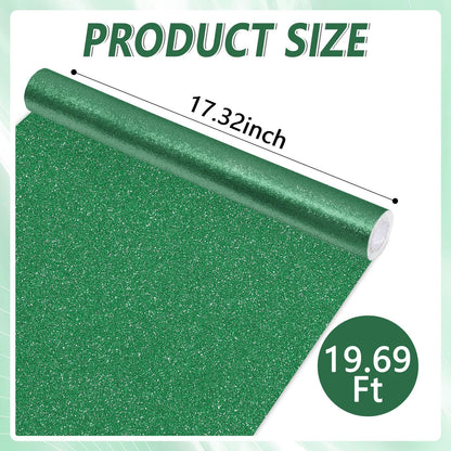 Glitter Green Paper Roll for Bulletin Board DIY Crafts Paper Glitter Wallpaper Dark Green Wrapping Papers 17x240 Inch Sparkle Poster Board Background Wallpaper for Home Office Classroom Decor