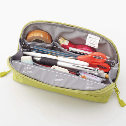 LIHIT LAB Pen Case (Pencil Case), Water & Stain Repellent, 8" x 4'', Red (A7688-3)