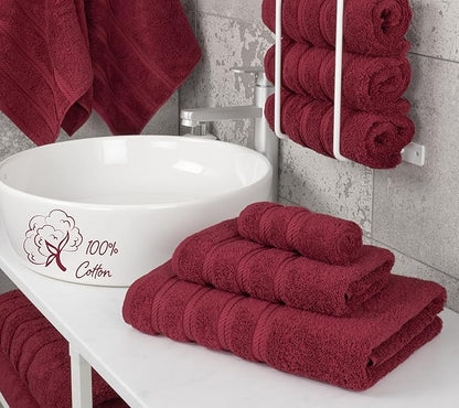 American Soft Linen Premium 3 Piece Towel Set, 1 Bath Towel 1 Hand Towel 1
