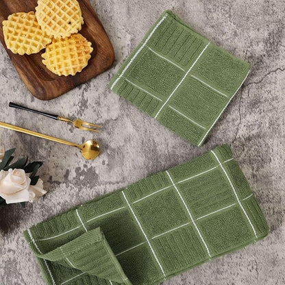 Glynniss Kitchen Towels and Dishcloths Set, Four Dish Towels 16x26 Inches