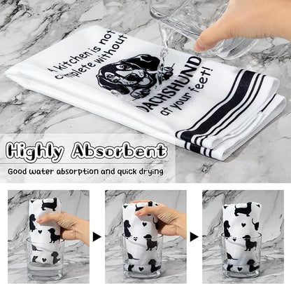 R HORSE Dachshund Kitchen Dish Towel