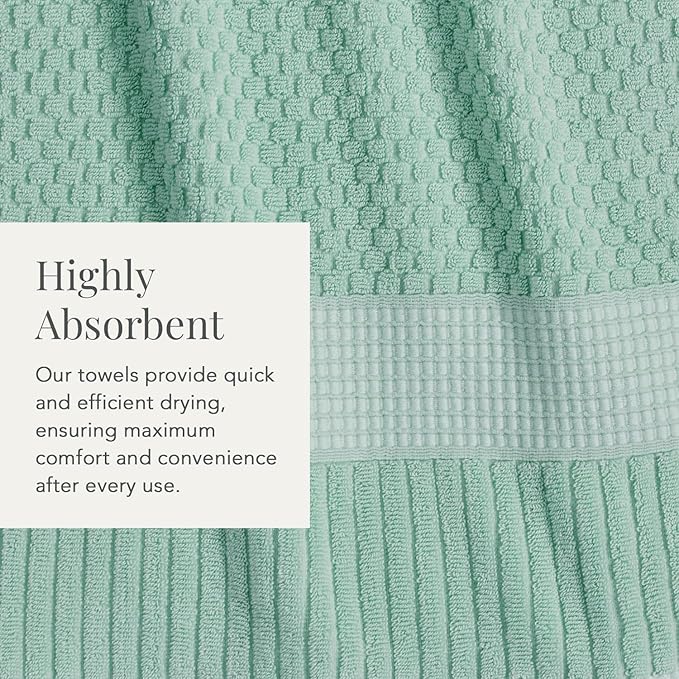 NY Loft 100% Cotton Towel Set 6 Piece | Super Soft & Absorbent Quick-Dry 2 Bath
