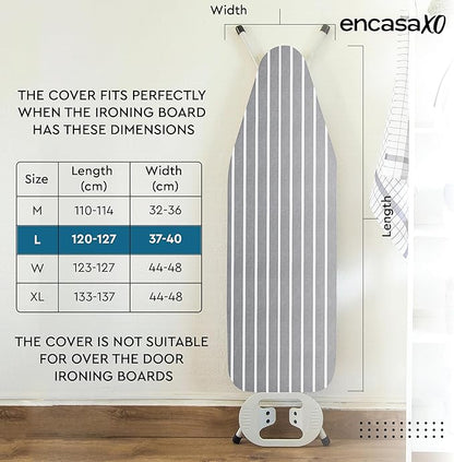 Encasa XO Ironing Board Cover and Pad 54"x15" - 4mm Felt Large Iron Board Cover