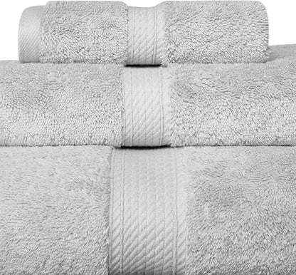 SUPERIOR Solid Egyptian Cotton Towel Set, Hand Towel 20” x 30”, Bath Towel 30”