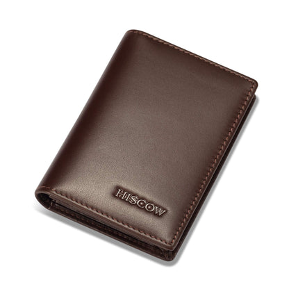 HISCOW Leather Business Card Case Holder for Men & Women, Italian Calfskin (Coffee)