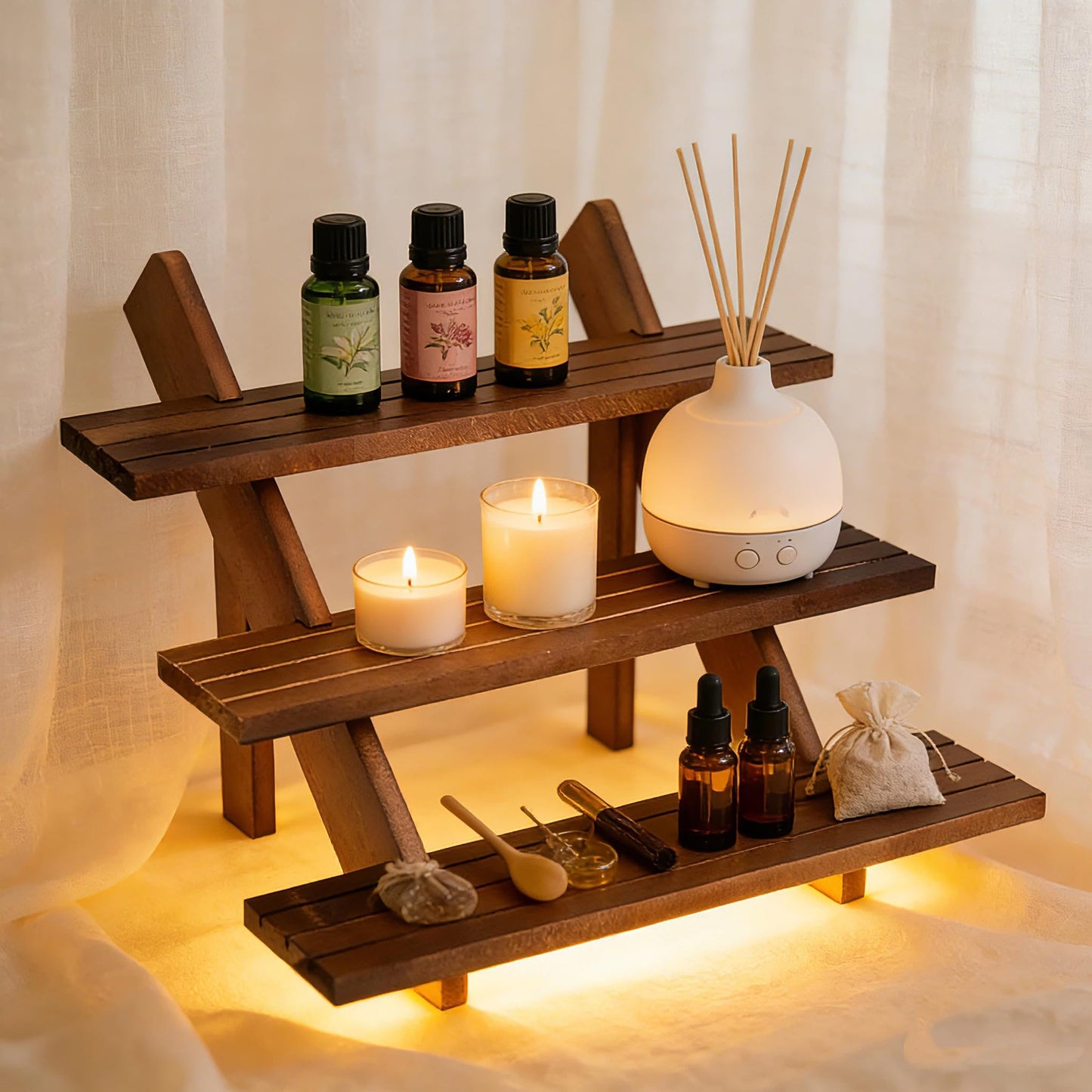 Wooden Cake Stand 3 Tiered Tray Stand for 15 Cupcakes Stepped Wood Display Stand for Weddings, Tiered Party Table Display Riser for Food, Dessert, Cookie (Wood, 3-Layer Cake Rack)