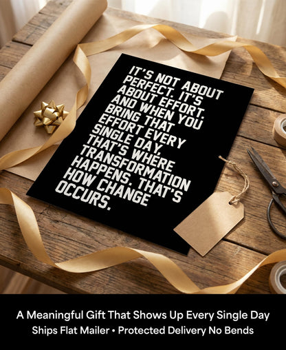 Motivational Wall Art 8x10 – Effort Quote Inspirational Poster for Gym, Office & Classroom – Daily Motivation Print for Weight Loss, Sobriety & Growth Mindset – Unframed, Made in USA