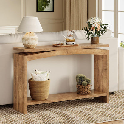 Welfuturer Console Tables for Entryway, 47.2 Inches Long Sofa Table Behind Couch with Storage Shelf, Farmhouse Wooden Entrance Table for Living Room, Hallway, Foyer