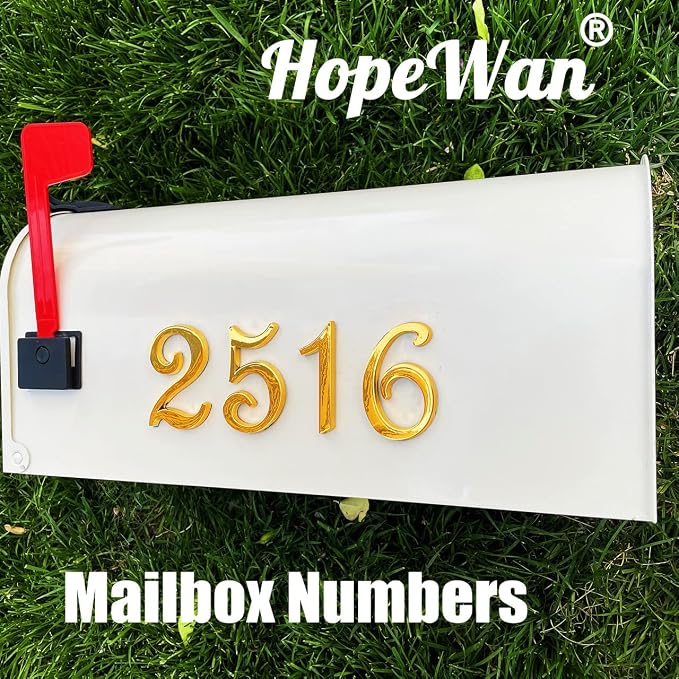 3 Inch Gold House Numbers Stickers for Mailbox Apartment Hotel Office Room Door Address Sign Home Business Decoration Project. (Gold)