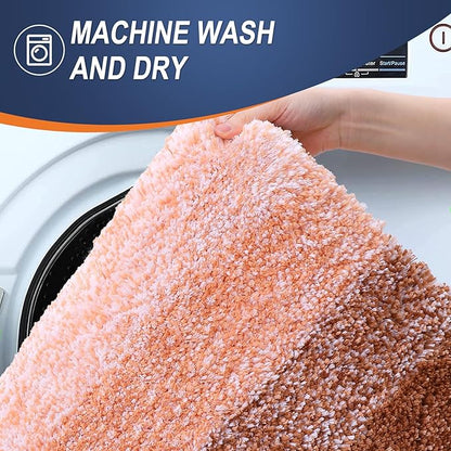 OLANLY Large Bathroom Rugs Mat 50x30, Extra Soft Absorbent Microfiber Bath Rugs, Rubber Backing, Quick Dry, Machine Washable Bath Mat for Bathroom Floor, Tub and Shower, Home Decor Accessories, Orange