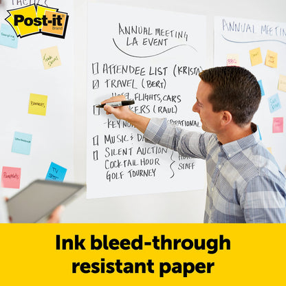 Post-it Super Sticky Wall Easel Pad, 25" x 30", 20 Sheets/Pad, 3 Pads/Pack (559VAD20 3PK)