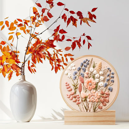 Chunful 6 Pcs Embroidery Hoop Display Stand Wooden Embroidery Frames Holder 2 Tier Groove Cross Stitch Hoop Stand Base Accessories for Display Works Home Exhibition Decor(5.31" X 1.3" X 1.5")