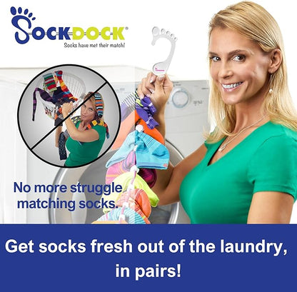 Sock Laundry Solution for Washing Drying & Storing Socks in Pairs, Clip & Hold