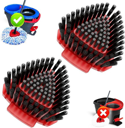 2 Pack Upgraded Spin Mop Replace Scrub Mop Brush Compatible
