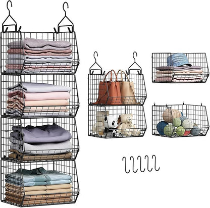4 Tier Closet Hanging Organizer, Closet Organizers and Storage