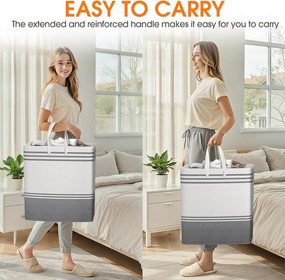 4 Pack Large Laundry Baskets, Laundry Hampers, Freestanding Waterproof