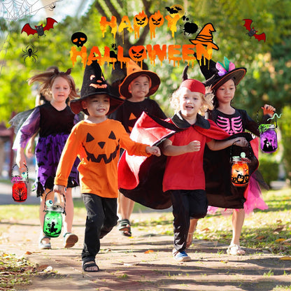 Halloween Craft for Kids,4PCS Halloween Mason Jar Kit with Accessories for Kids DIY,Halloween-Theme Art Activities Supplies Gifts for Kids Aged 4-12,Party Decoration Classroom Trick or Treat
