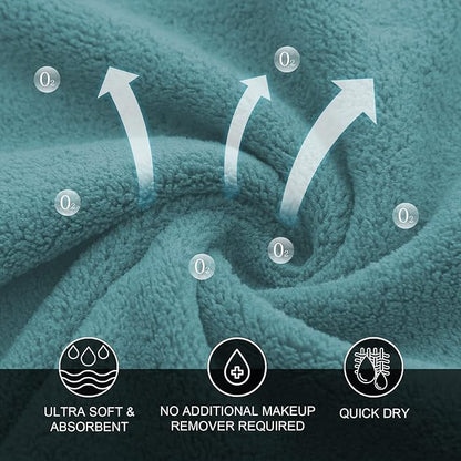 MOONQUEEN Microfiber Facial Cloths Fast Drying Washcloth 12 Pack