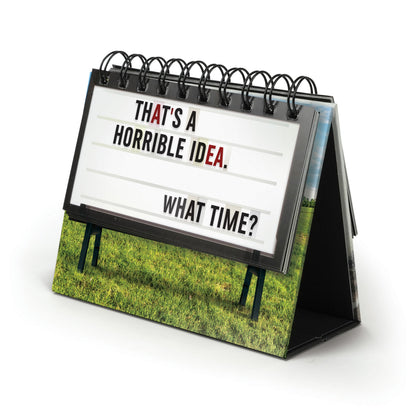 Genuine Fred Daily Marquee Desktop Flipchart, 52 Witty Signs, Fun & Functional Desk Accessories for Home or Office, Funny Gift for Coworkers, Office Gifts