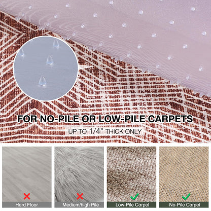 FUNMAT Chair Mat for Carpet, 45" x 53" Easy Glide Desk Chair Mat for Carpeted Floors, Beveled Edge Vinyl Mat with Grips, Heavy Duty Carpet Protector for Home Office, Clear(with Lip)