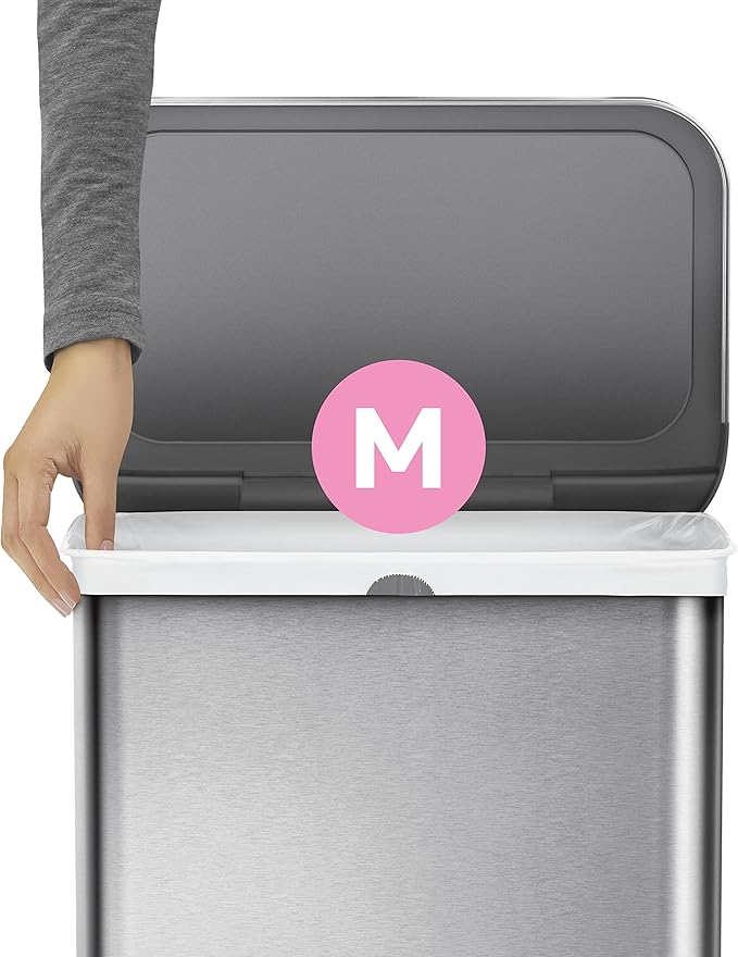 simplehuman Code M 100 Count, Dispenser Pack Custom Fit Liners, Drawstring