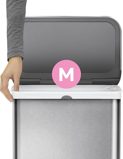 simplehuman Code M 100 Count, Dispenser Pack Custom Fit Liners, Drawstring