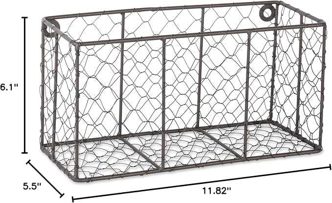 DII Chicken Wire Collection Farmhouse Vintage Wall Baskets, Small Basket