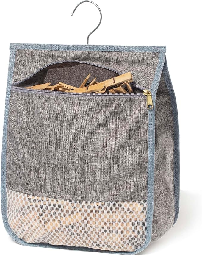 Laundry Clothespin Bag for Clothesline Outdoor, Clothes pin Bag