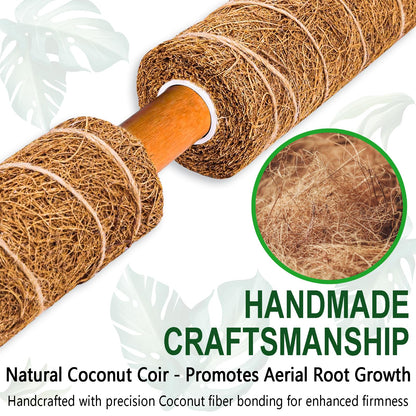 Soupiar 4 Pack 22 Inch Stackable Moss Pole - Thick & Sturdy Natural Coir Totem Plant Support & Garden Stakes for Monstera & Pothos, Indoor Climbing Vining Houseplants, 70" H Max