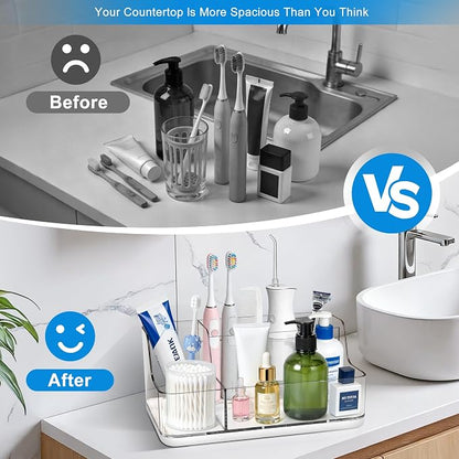 White Cosmetic Storage Box Dressing Table & Bathroom Counter Storage Lipstick & Brush Beauty Organizer Dressing Table Skincare Organizer Suitable for Bathroom, Living Room, and Kitchen Storage