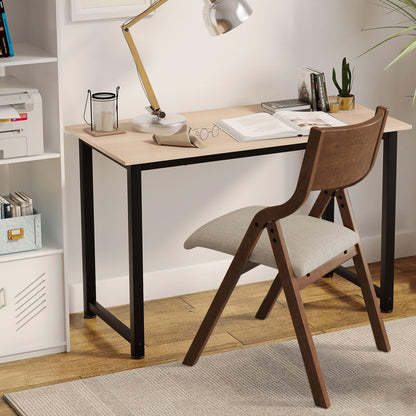 Ball & Cast Upholstered Folding Chairs Set of 2,with Padded Seat,Wooden Portable Dining Chairs W/Ergonomically Designed Back and Cushion,Easy Carry,No Need to Install,for Kitchen,Office,Walnut
