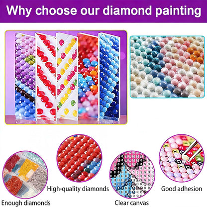 croshom Books Large Diamond Art Kits for Adults, Books Large Diamond Painting Kits for Adults, 5D DIY Full Round Drill Gem Craft for Adult Gifts, Home Wall Decor 15.7" x 27.6"